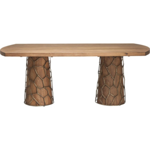 Jedálenský stôl z akáciového dreva Kare Design Brass