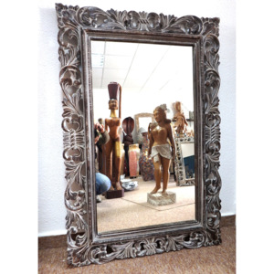 Zrkadlo z masívu , hnedé patinované 120 x 80 cm