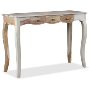 Konzolový stolík s 3 zásuvkami, masívne sheeshamové drevo, 110x40x76 cm