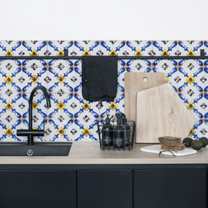 Kuchynská tapeta zástena KitchenWalls - Vintage Tile 1409 (300 x 60 cm)