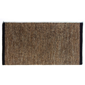 0,70 x 1,40 m - Vlnený tkaný koberec Flower 3001 Čierny