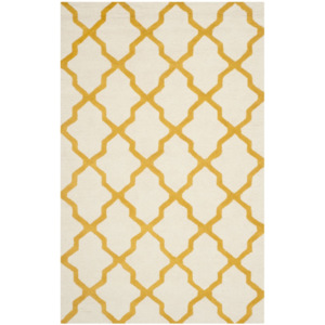 Vlnený koberec Ava 152 × 243 cm, Biely/oranžový