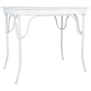 Biely kovový jedálenský stôl Didier s odieraním - 96 * 63 * 81 cm