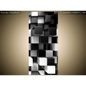 Samolepiaca fólia Čierno-biele 3D kocky 95x205cm OK2821A_1AN