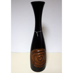 Váza drevená čierna 64 cm