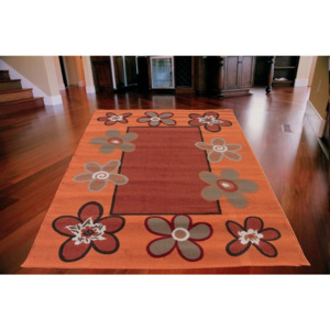 Kusový koberec PP Kvety oranžový 80x150, Velikosti 80x150cm
