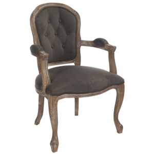 Zámocká jedálenská stolička Louisa velvet brown- 53 * 64 * 98 cm