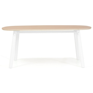 Biely jedálenský stôl z dubového dreva HARTÔ Céleste, 180 × 86 cm