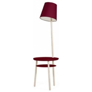Červená stolová lampa z jaseňového dreva HARTÔ Josette