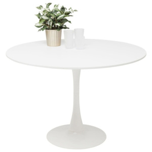 Biely jedálenský stôl s drevenou doskou Kare Design Schickeria, ⌀ 110 cm