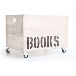 Biela drevená škatuľa na knihy Little Nice Things Books