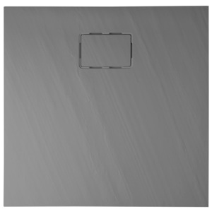 SAPHO - ATIKA sprchová vanička, litý mramor, štvorec 90x90x3,5cm, šedá, dekor kameň (AK022)