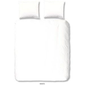 Biele obliečky na dvojlôžko z bavlny Good Morning Uni, 200 × 240 cm