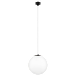 Biele stropné svietidlo s čiernym káblom Sotto Luce Tsuri, ∅ 30 cm