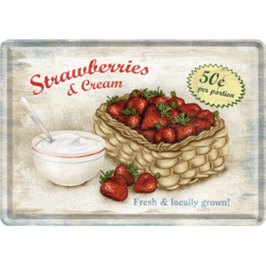 Nostalgic Art Plechová pohľadnice - Strawberries & Cream