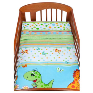2-dielne posteľné obliečky New Baby 100/135 cm zelené s dinom