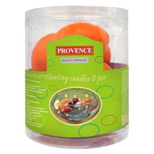 Provence Sviečky plávajúce 8 ks oranžová, 4,3 x 2,8 cm