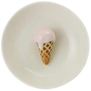 Mini keramický tanierik na šperky so zmrzlinou