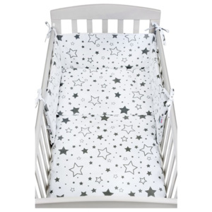 3-dielne posteľné obliečky New Baby 90/120 cm hviezdy sivé