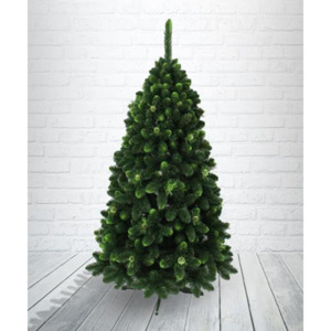 Umelý vianočný stromček - Borovica Gold s zelenými konci a šiškami 150 cm