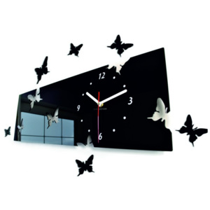 SENTOP Nástenné hodiny motýle Rozmer 60 x 49 cm POHODA čierne