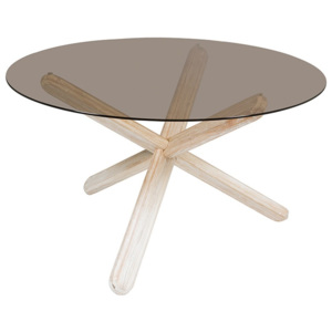 Jedálenský stôl z dreva mindi a skla Santiago Pons Crystal