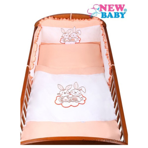 3-dielne posteľné obliečky New Baby Bunnies 90/120 oranžové