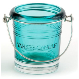 Yankee Candle Glass Bucket zelenomodrý svietnik na votívnu sviečku