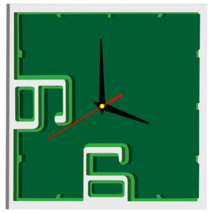 Plastové hodiny na stenu - ROMANA, farba: biela, zelená, tmavá zelená
