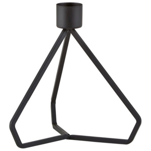 Čierny kovový svietnik KJ Collection Triangle, výška 13 cm