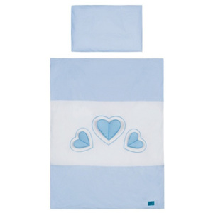 2-dielne posteľné obliečky Belisima Tri srdcia 100/135 bielo-modré