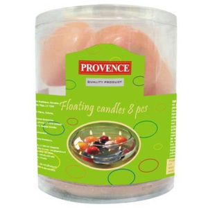 Provence Sviečky plávajúce 8 ks lososové, 4,3 x 2,8 cm