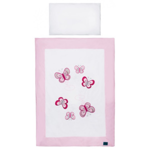 5-dielne posteľné obliečky Belisima Motýlik 100/135 ružové