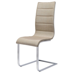 VÝPREDAJ Kovová stolička K104 Halmar béžová / biela - posledné 4 kusy
