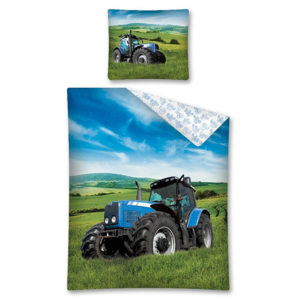 Detské obliečky Traktor modrý 140x200/70x80 cm