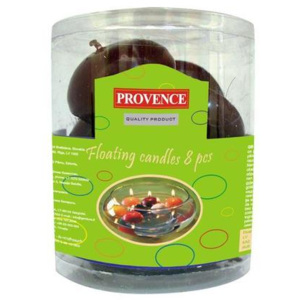 Provence Sviečky plávajúce 8 ks tmavo červená, 4,3 x 2,8 cm