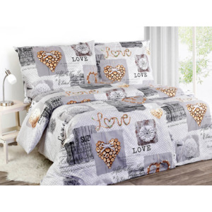 Goldea bavlnené posteľné obliečky - vzor 565 love 140 x 200 a 90 x 70 cm