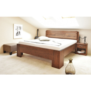 Masívna posteľ s úložným priestorom Manhattan 3 - 160/180 x 200cm - orech