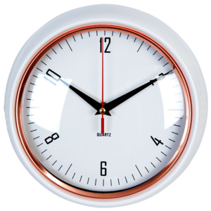 Nástenné retro hodiny biele - Ø 24 * 6 cm / 1xAA