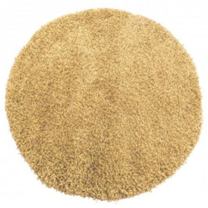 Kusový koberec Shaggy vlas 50 mm béžový kruh, Velikosti 60x60cm