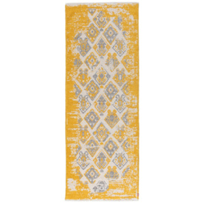 Žlto-sivý obojstranný koberec Homemania Maleah, 200 × 75 cm