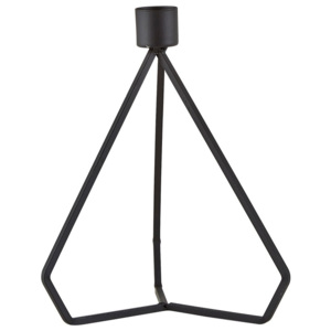 Čierny kovový svietnik KJ Collection Triangle, výška 17,5 cm