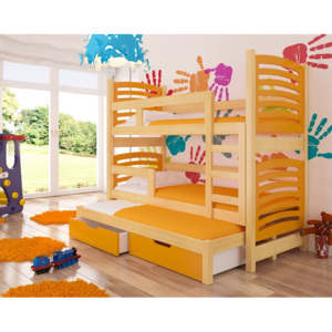 ArtAdr Detská poschodová posteľ Soria Farba: borovica / oranžová