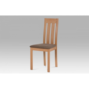 Jídelní židle masiv buk, barva buk, potah hnědý melír BC-2602 BUK3 Autronic