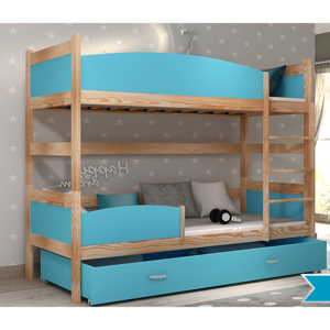 ArtAJ Detská poschodová posteľ Twist / borovica Farba: Borovica / modrá