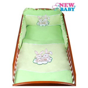 3-dielne posteľné obliečky New Baby Bunnies 90/120 zelené