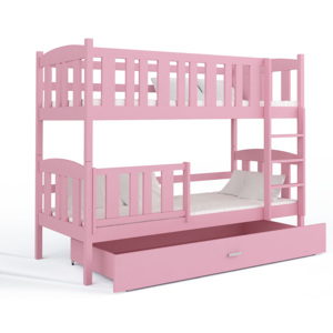 ArtAJ Detská poschodová posteľ Kubuš / s matracom Farba: Ružová