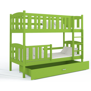 ArtAJ Detská poschodová posteľ Kubuš / s matracom Farba: Zelená