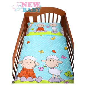 2-dielne posteľné obliečky New Baby 100/135 cm tyrkysové s ovečkou