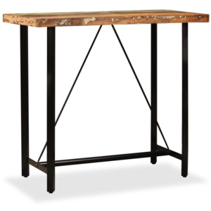Barový stôl, masívne recyklované drevo, 120x60x107 cm